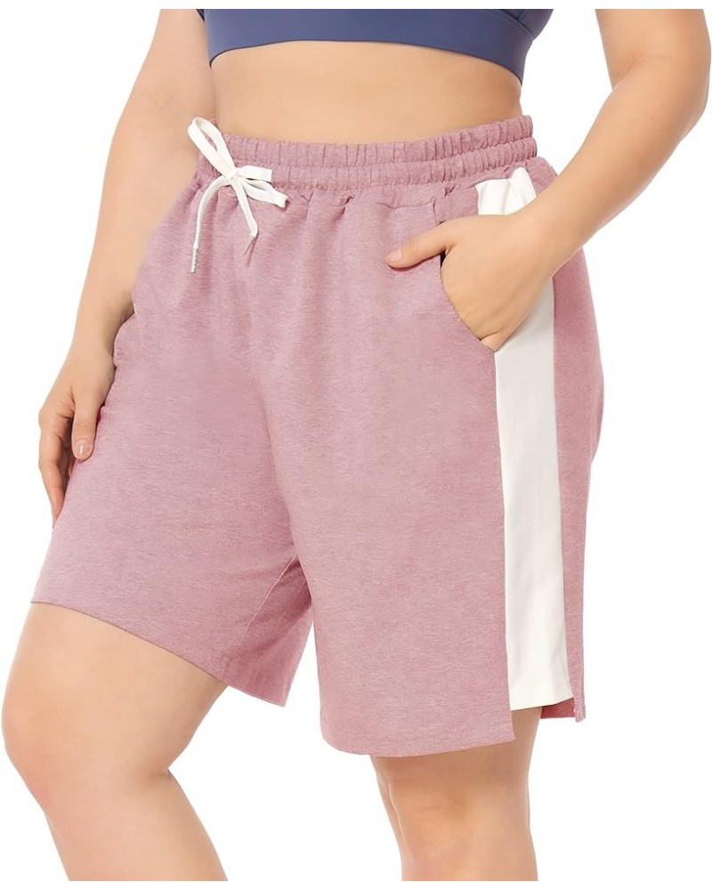 Women's Plus Size Casual Athletic Shorts Lounge Yoga Pajama Sweat Walking Shorts Workout Activewear Pink $14.49 Activewear