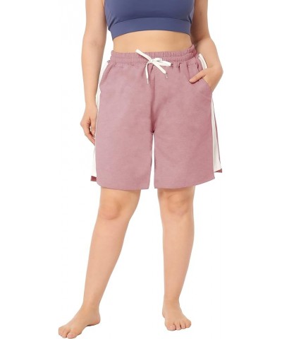 Women's Plus Size Casual Athletic Shorts Lounge Yoga Pajama Sweat Walking Shorts Workout Activewear Pink $14.49 Activewear