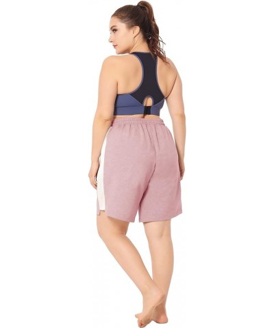 Women's Plus Size Casual Athletic Shorts Lounge Yoga Pajama Sweat Walking Shorts Workout Activewear Pink $14.49 Activewear