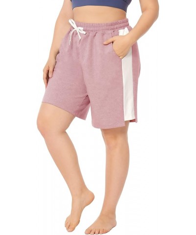 Women's Plus Size Casual Athletic Shorts Lounge Yoga Pajama Sweat Walking Shorts Workout Activewear Pink $14.49 Activewear