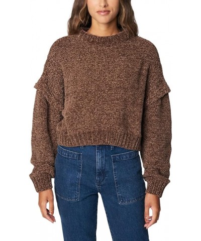 Womens Womens Drop Shoulder Chenille Cropped Sweater, Comfortable & Casual Jumper Coffee Break $23.44 Sweaters