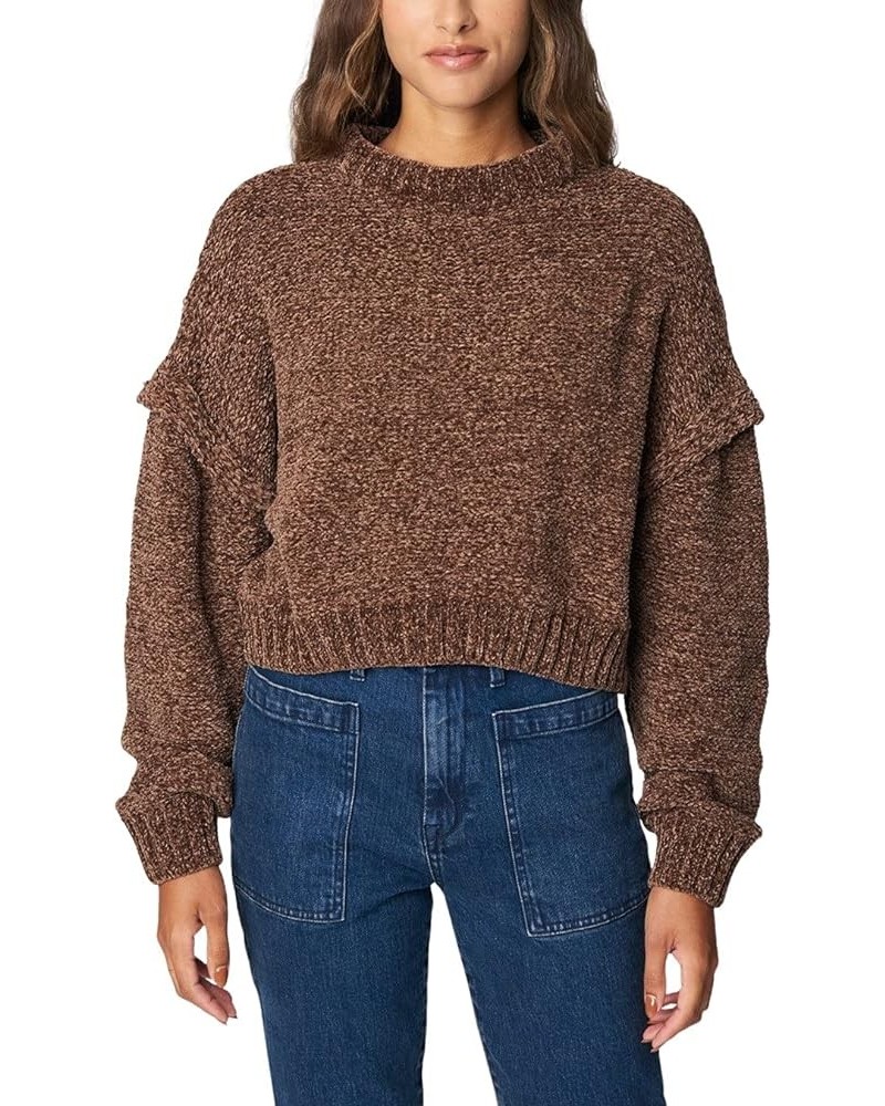 Womens Womens Drop Shoulder Chenille Cropped Sweater, Comfortable & Casual Jumper Coffee Break $23.44 Sweaters