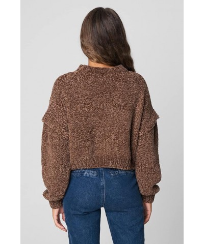 Womens Womens Drop Shoulder Chenille Cropped Sweater, Comfortable & Casual Jumper Coffee Break $23.44 Sweaters