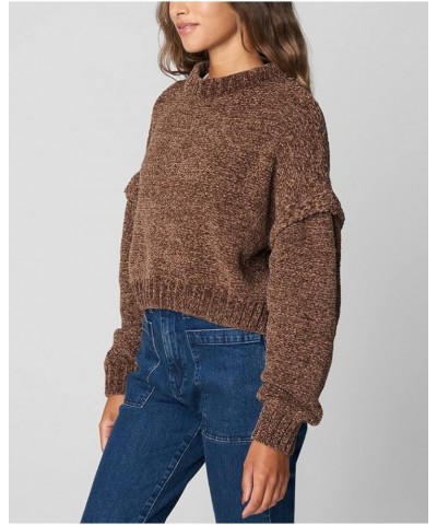 Womens Womens Drop Shoulder Chenille Cropped Sweater, Comfortable & Casual Jumper Coffee Break $23.44 Sweaters