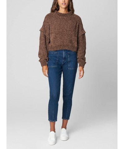 Womens Womens Drop Shoulder Chenille Cropped Sweater, Comfortable & Casual Jumper Coffee Break $23.44 Sweaters