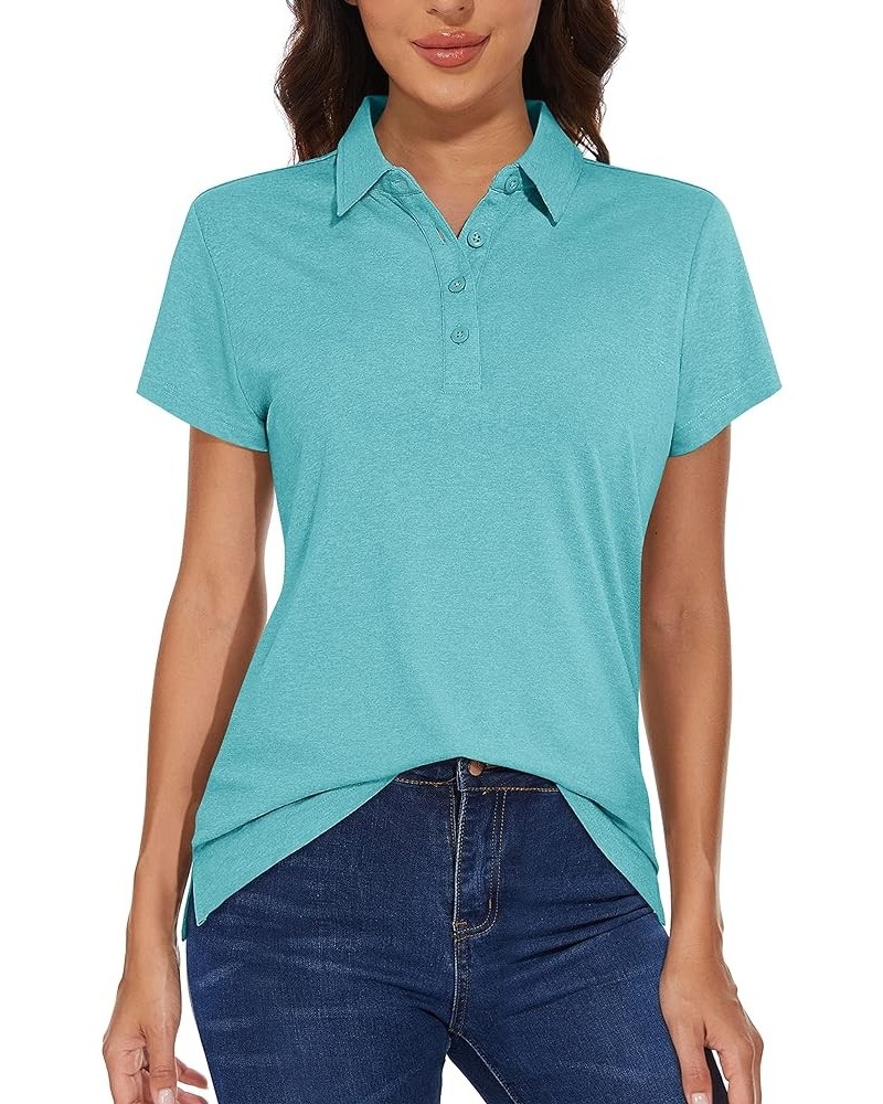 Women's Golf Polo T-Shirts Short Sleeve UPF 50+ Quick Dry Polo Collared Shirts Lightweight Athletic Sports Shirt Light Green ...