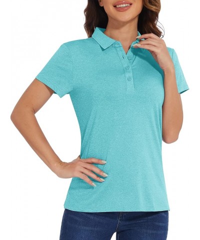 Women's Golf Polo T-Shirts Short Sleeve UPF 50+ Quick Dry Polo Collared Shirts Lightweight Athletic Sports Shirt Light Green ...