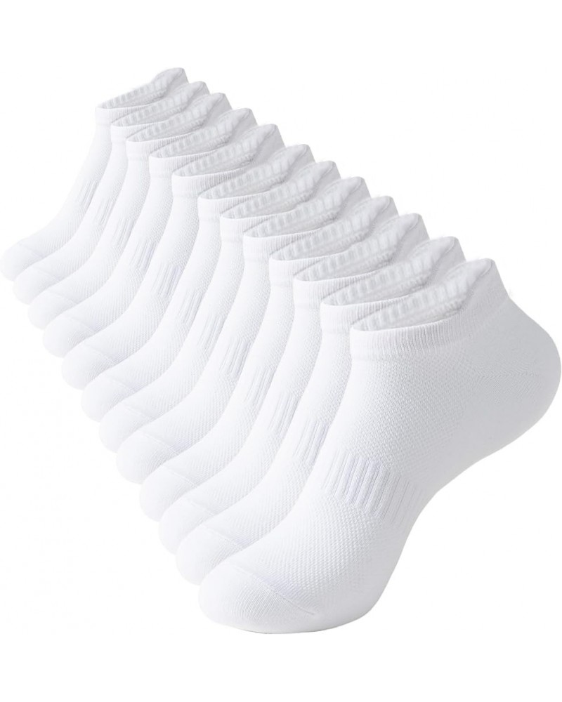 Womens Ankle Socks Athletic Running Low Cut Socks With Tab 6 Pairs White $7.94 Activewear