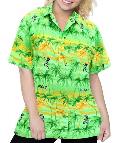 Hawaiian Shirts Womens Holidays Summer Short-Sleeve Colorful Blouses Button Down Tops Vacation Beach Shirt for Women Aloha, A...