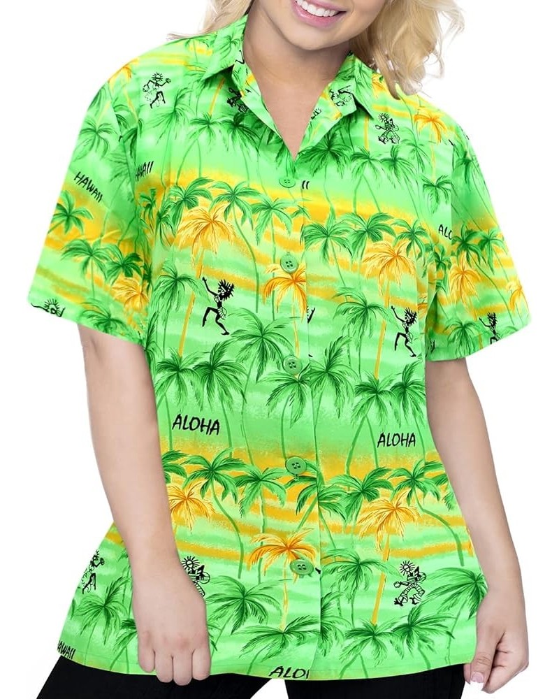 Hawaiian Shirts Womens Holidays Summer Short-Sleeve Colorful Blouses Button Down Tops Vacation Beach Shirt for Women Aloha, A...