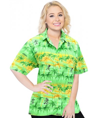 Hawaiian Shirts Womens Holidays Summer Short-Sleeve Colorful Blouses Button Down Tops Vacation Beach Shirt for Women Aloha, A...