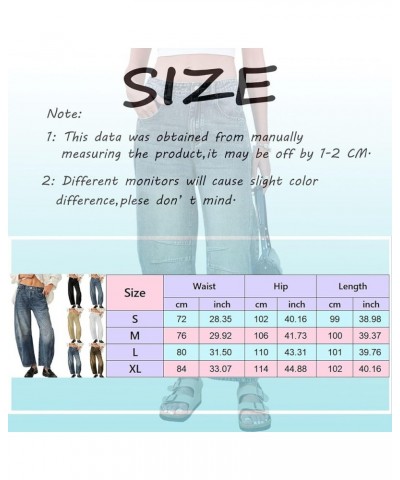 Women's Baggy Wide Leg Jeans Barrel Horseshoe Vintage Wide Leg Mid Rise Barrel Denim Ankle Pants Boyfriend Jeans with Pockets...