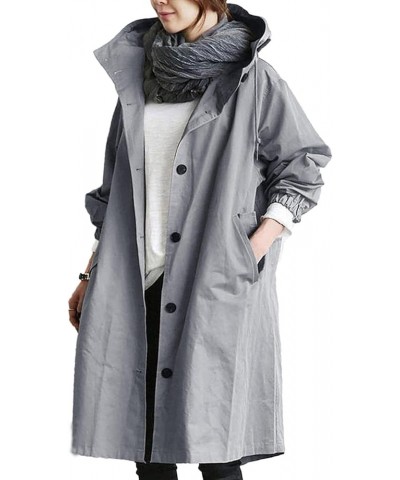 Trench Coat for Women 2023 Outwear Womens Elegant Windbreaker Wild Winter Women's Coat Long Coat Women Winter Coats Grey-i $2...