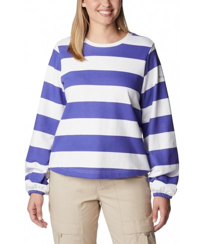 Women's Trek Seasonal Ft Graphic Crew Purple Lotus/Rugby Stripe $15.25 Jackets