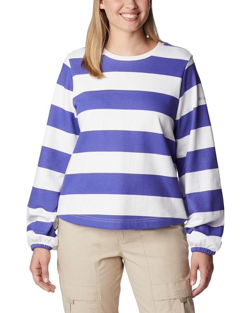 Women's Trek Seasonal Ft Graphic Crew Purple Lotus/Rugby Stripe $15.25 Jackets