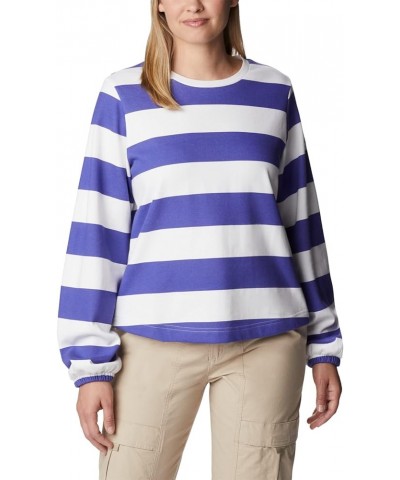 Women's Trek Seasonal Ft Graphic Crew Purple Lotus/Rugby Stripe $15.25 Jackets