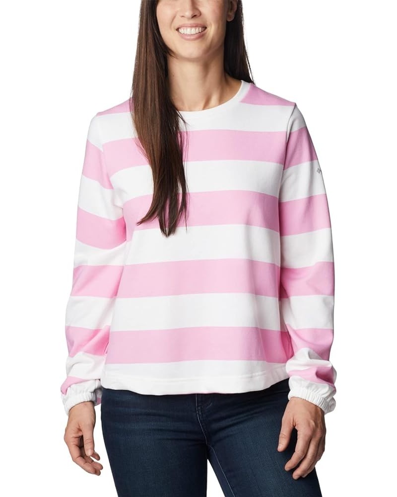 Women's Trek Seasonal Ft Graphic Crew Wild Rose/Rugby Stripe $19.72 Jackets