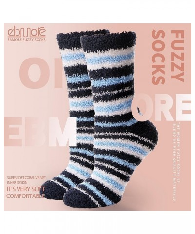 Womens Fuzzy Socks Fleece Fluffy Cabin Plush Warm Sleep Soft Cozy Winter Adult Socks Green Stripes(6 Pairs) $11.28 Socks