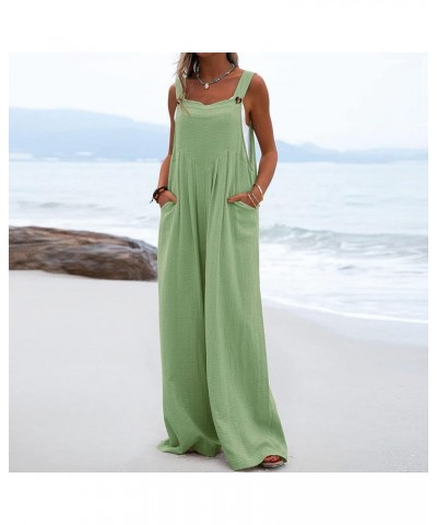 Rompers for Women Dressy, 2023 Summer Casual Wide Leg Jumpsuit Loose Fit Pants Pleated Lounge Overalls Outfits A-green $14.25...