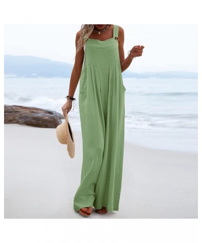 Rompers for Women Dressy, 2023 Summer Casual Wide Leg Jumpsuit Loose Fit Pants Pleated Lounge Overalls Outfits A-green $14.25...