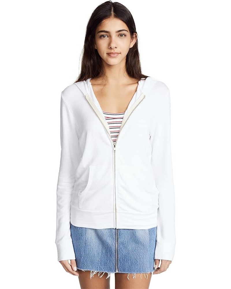 Women's Zip Up Hoodie White $46.26 Hoodies & Sweatshirts