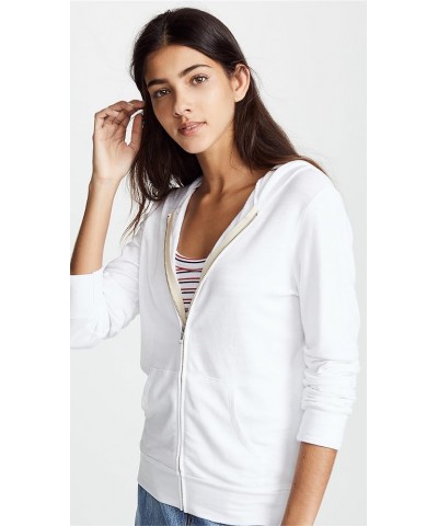 Women's Zip Up Hoodie White $46.26 Hoodies & Sweatshirts