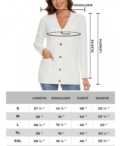 Cable Cardigan Sweaters for Women Long Sleeve Button Open Front Cardigan Coats Blue $15.89 Sweaters