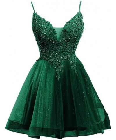 Homecoming Dresses Lace Prom Dress Tulle Cocktail Party Dresses Short Homecoming Dresses for Junior Tulle Dark Green $29.90 D...