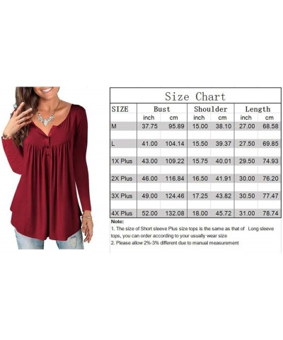 Womens Summer Plus Size Tunic Tops Short Sleeve Blouses Casual Floral Henley Shirts Short Sleeve Color_7 $13.19 Tops