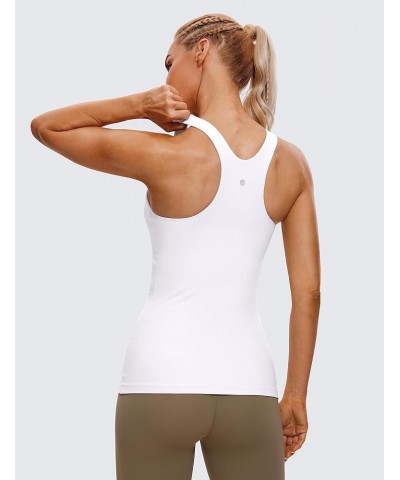 Butterluxe Womens Racerback High Neck Tank Top - with Built in Bra Workout Padded Yoga Athletic Camisole White $18.13 Activewear