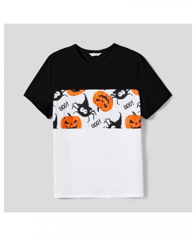 Family Matching Outfits Short Sleeve Belted Spliced Pattern Print Dresses and Casual T-Shirts Matching Sets Men Halloween $12...