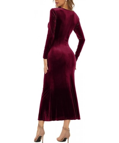 Winter Dresses for Women 2024 Formal,Women's Fashion Evening Party Sparkly Elegant Velvet Dresses B1-wine $16.58 Dresses