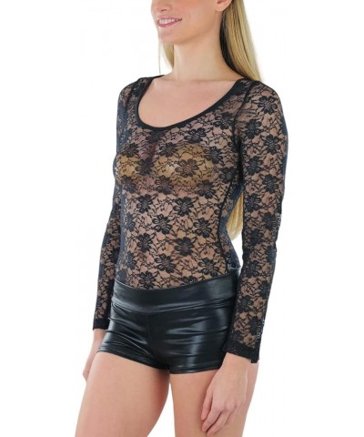 Women's Allover Lace and Basic Bodysuit Tops Allover Lace - Black $10.80 Lingerie