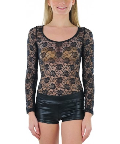 Women's Allover Lace and Basic Bodysuit Tops Allover Lace - Black $10.80 Lingerie