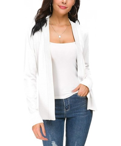 Women's Knit Cardigan Open Front Sweater Coat Long Sleeve White $19.18 Sweaters