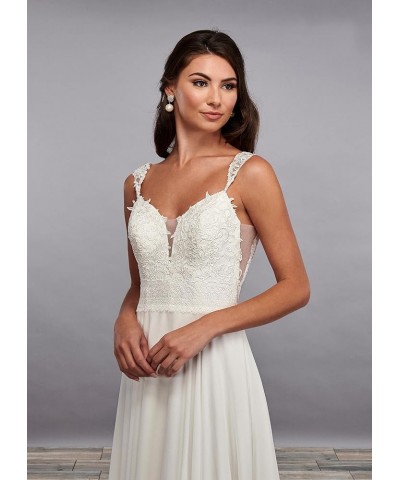 V-Neck Wedding Dresses Lace Applique Beach Wedding Dresses for Bride 2023 Boho Bridal Gowns for Women 13-white $59.18 Dresses