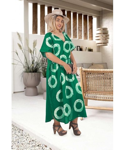 Women's Elegant Maxi Kaftan Dress Caftan Loungewear Dashiki House Dresses for Women Polka Dots, Green $13.05 Swimsuits