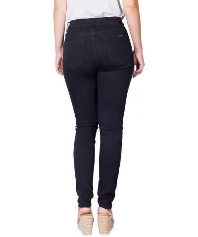 Women's Stretchy 5 Pocket Dark Acid Wash Skinny Jeans Black $16.85 Jeans