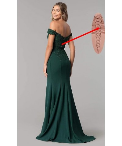 Lace Off Shoulder Mermaid Bridesmaid Dresses for Women 2022 Long Satin V Neck Beaded Formal Evening Prom Gowns with Train 616...