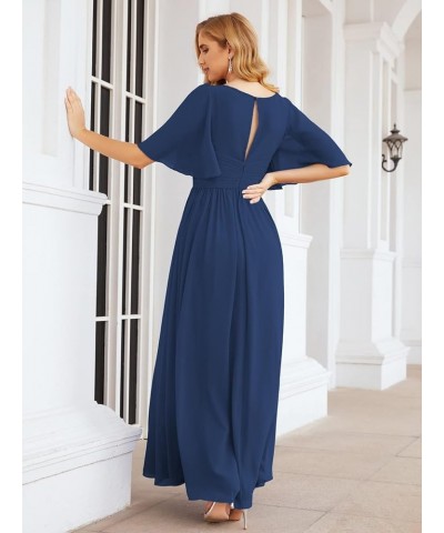 Chiffon Bridesmaid Dresses for Women Wedding Long Party Prom Dress Navy $58.76 Dresses