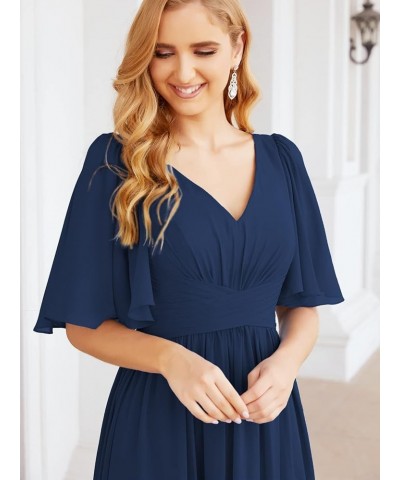 Chiffon Bridesmaid Dresses for Women Wedding Long Party Prom Dress Navy $58.76 Dresses