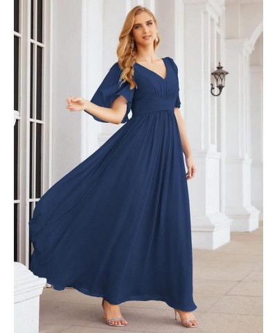 Chiffon Bridesmaid Dresses for Women Wedding Long Party Prom Dress Navy $58.76 Dresses