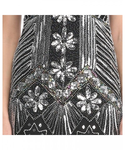 20s Flapper Gatsby Charleston Sequin Bead Evening Cocktail Prom Dress Silver $19.03 Dresses