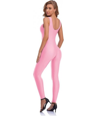 Women's One Piece Bodycon Jumpsuit Tank Romper Spandex Unitard Bodysuit for Workout, Yoga, Sexy Catsuit Pink $14.49 Jumpsuits