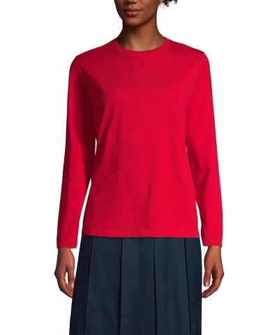 School Uniform Women's Long Sleeve Essential T-Shirt Red $10.39 T-Shirts