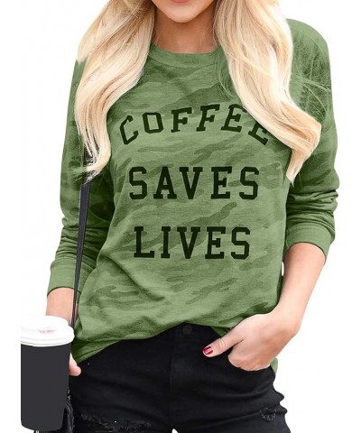 Womens Coffee Saying T-Shirt Graphic Tees Shirt Summer Short Sleeve Casual Tops B3-green $7.50 T-Shirts