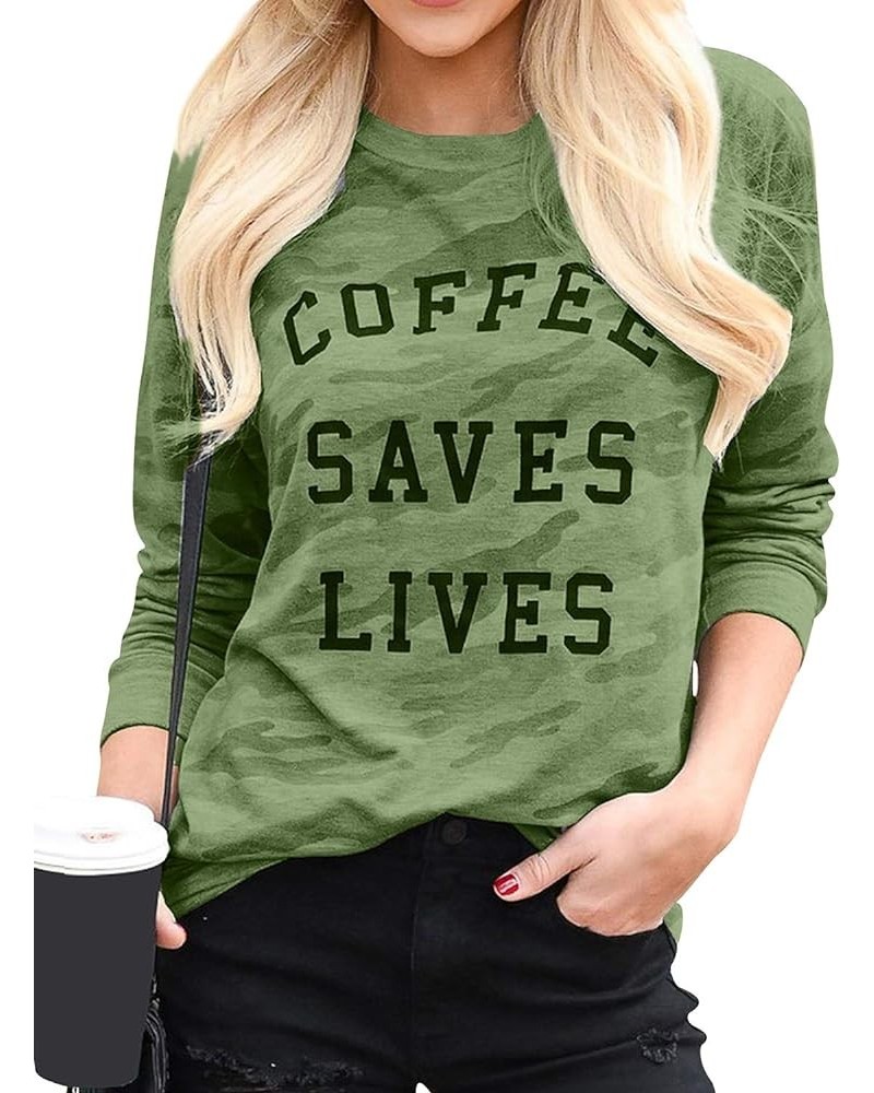 Womens Coffee Saying T-Shirt Graphic Tees Shirt Summer Short Sleeve Casual Tops B3-green $7.50 T-Shirts