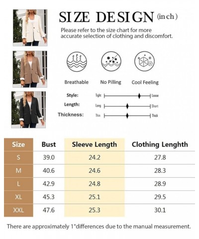 Womens Casual Work Blazers Collarless Open Front Long Sleeve Business Office Blazer Jackets Without Ribbons Beige $13.95 Blazers