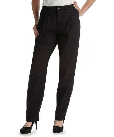 Women's Petite Relaxed-Fit Side-Elastic Straight-Leg Pant Black $13.53 Pants