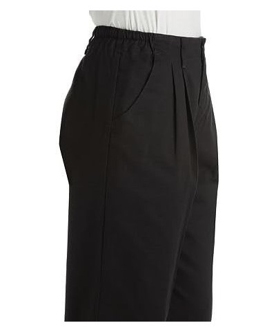 Women's Petite Relaxed-Fit Side-Elastic Straight-Leg Pant Black $13.53 Pants